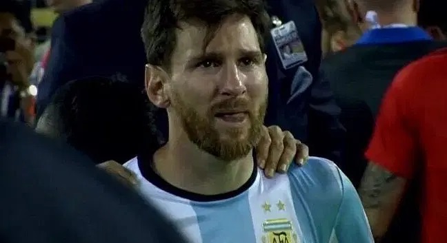 Iconic Football Moments Messi Cries after Losing The Copa America Final