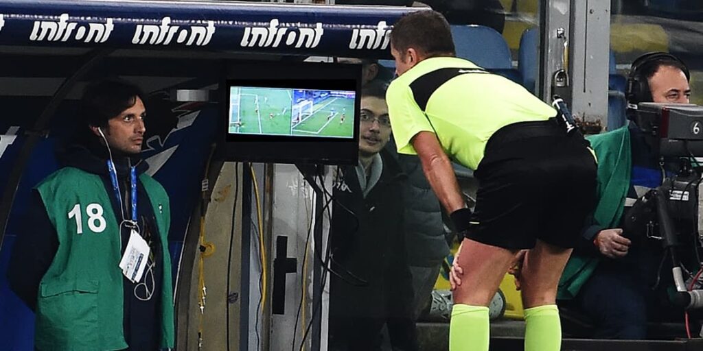 VAR in Football referee checking goal